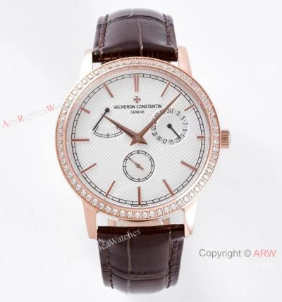 AI Factory Swiss Vacheron Constantin Geneve Traditionnelle Watch Rose Gold Diamond Bezel